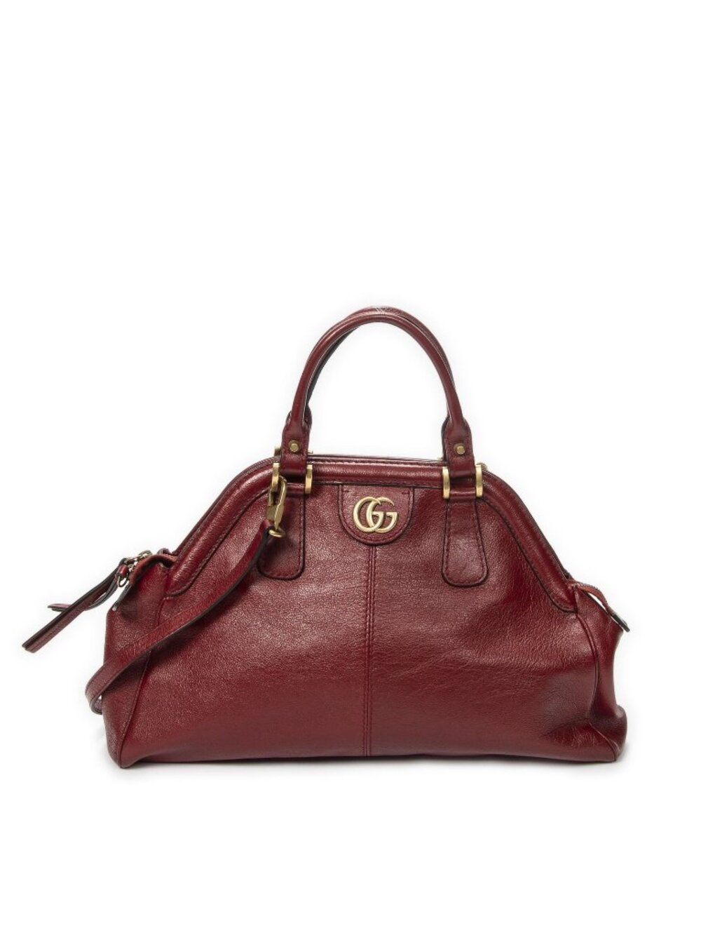 Gucci Large Shape Re Top Handle Bag Red Calfskin Leather